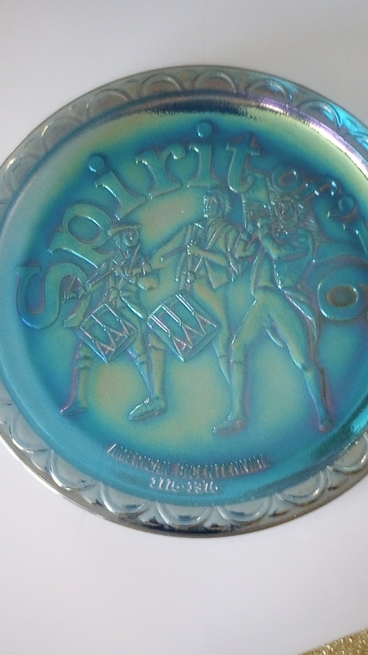 INDIANA GLASS SPIRIT OF'76 BICENTENNIAL PLATE