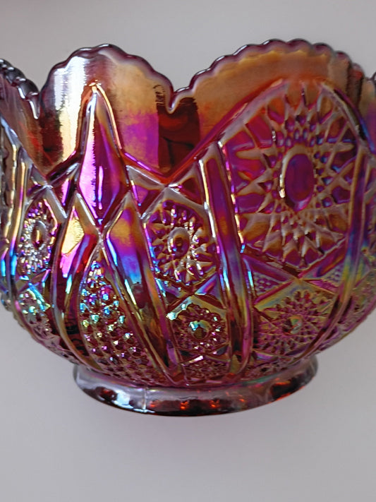 Iridescent Carnival Glass Bowl