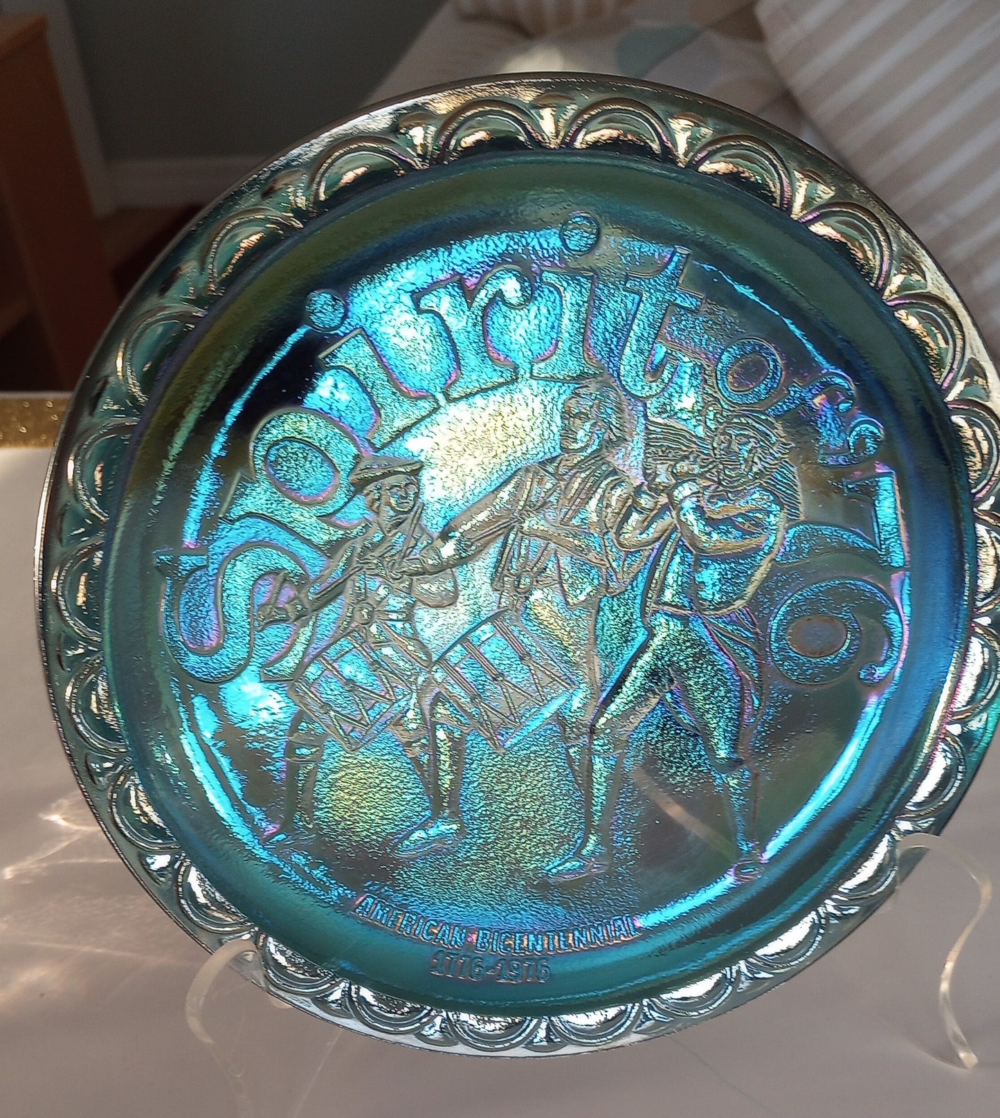 INDIANA GLASS SPIRIT OF'76 BICENTENNIAL PLATE