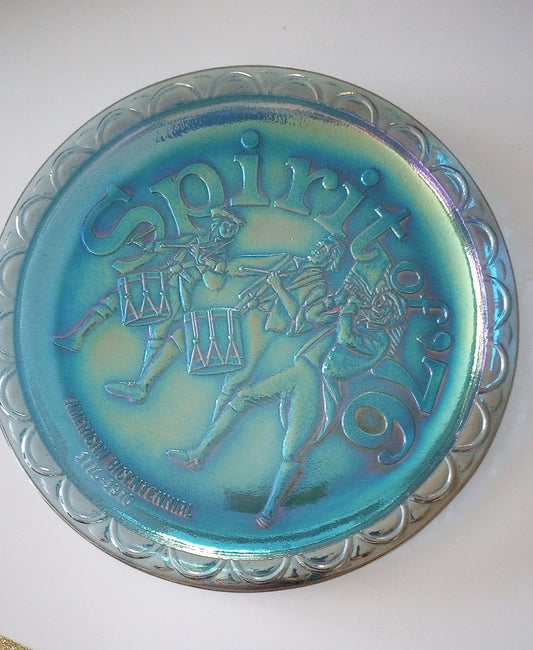 INDIANA GLASS SPIRIT OF'76 BICENTENNIAL PLATE