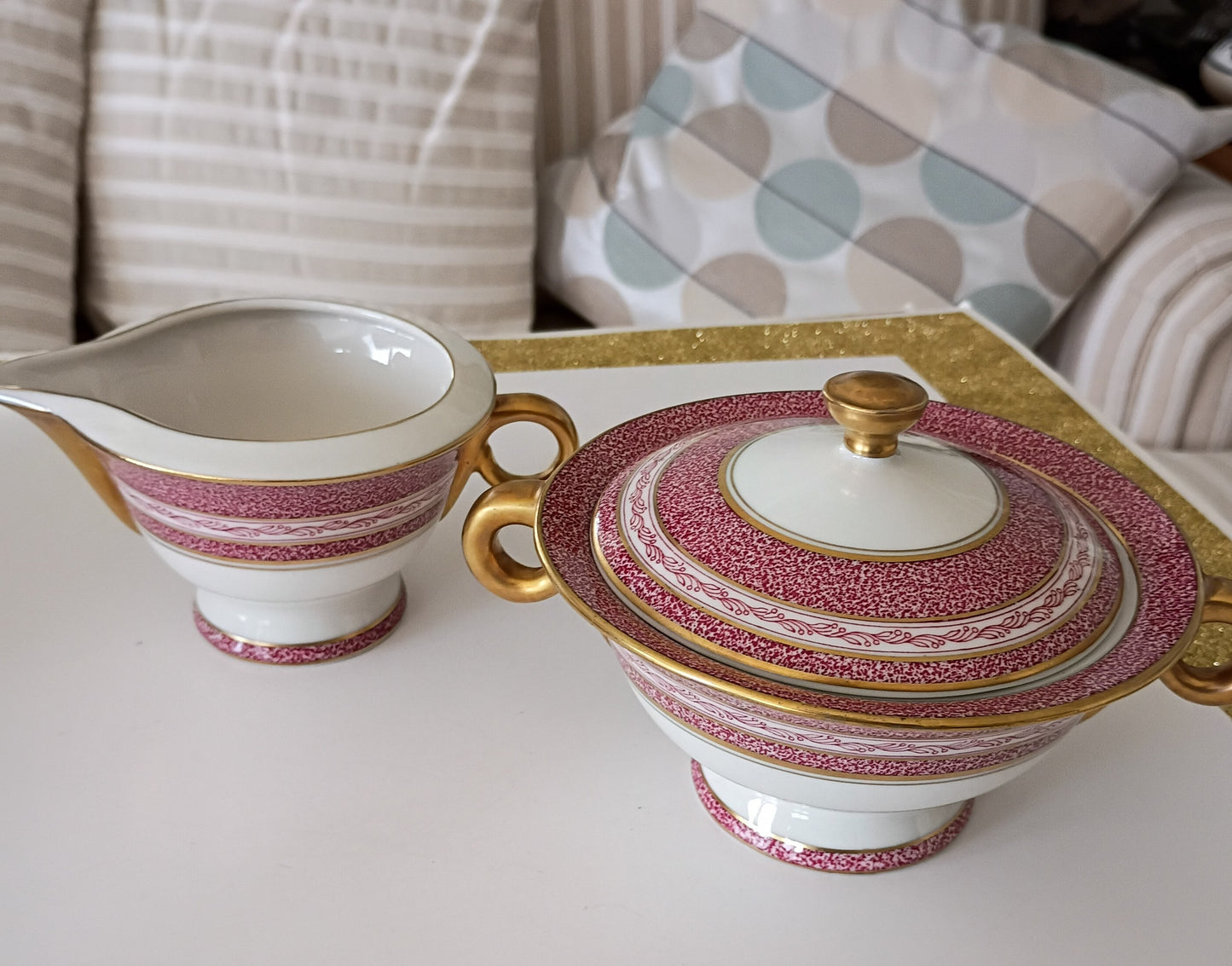 Haviland Sugar Bowl and Creamer Set