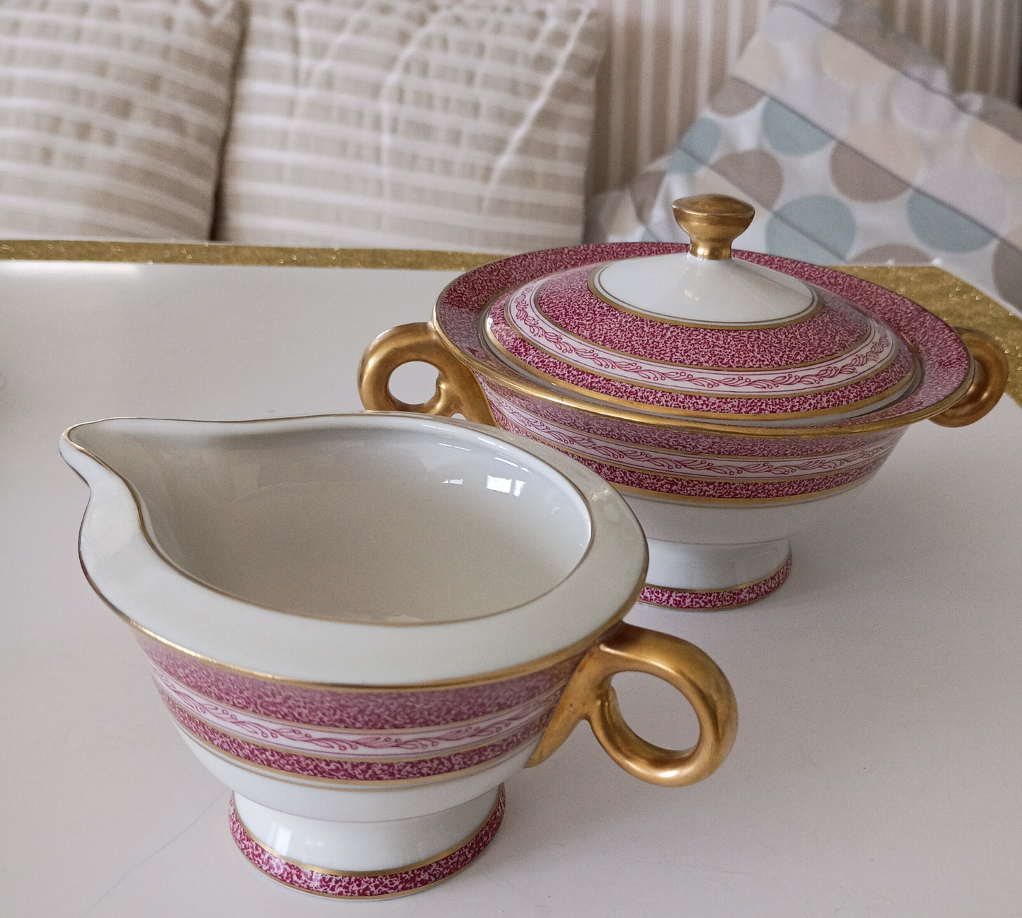 Haviland Sugar Bowl and Creamer Set