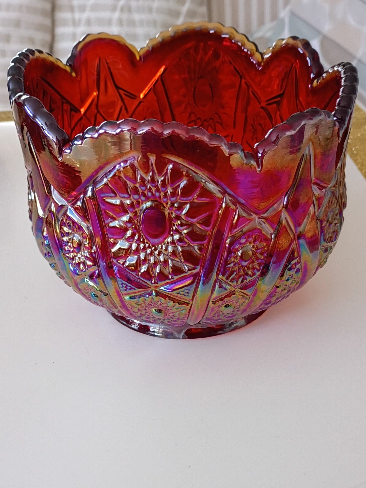 Iridescent Carnival Glass Bowl
